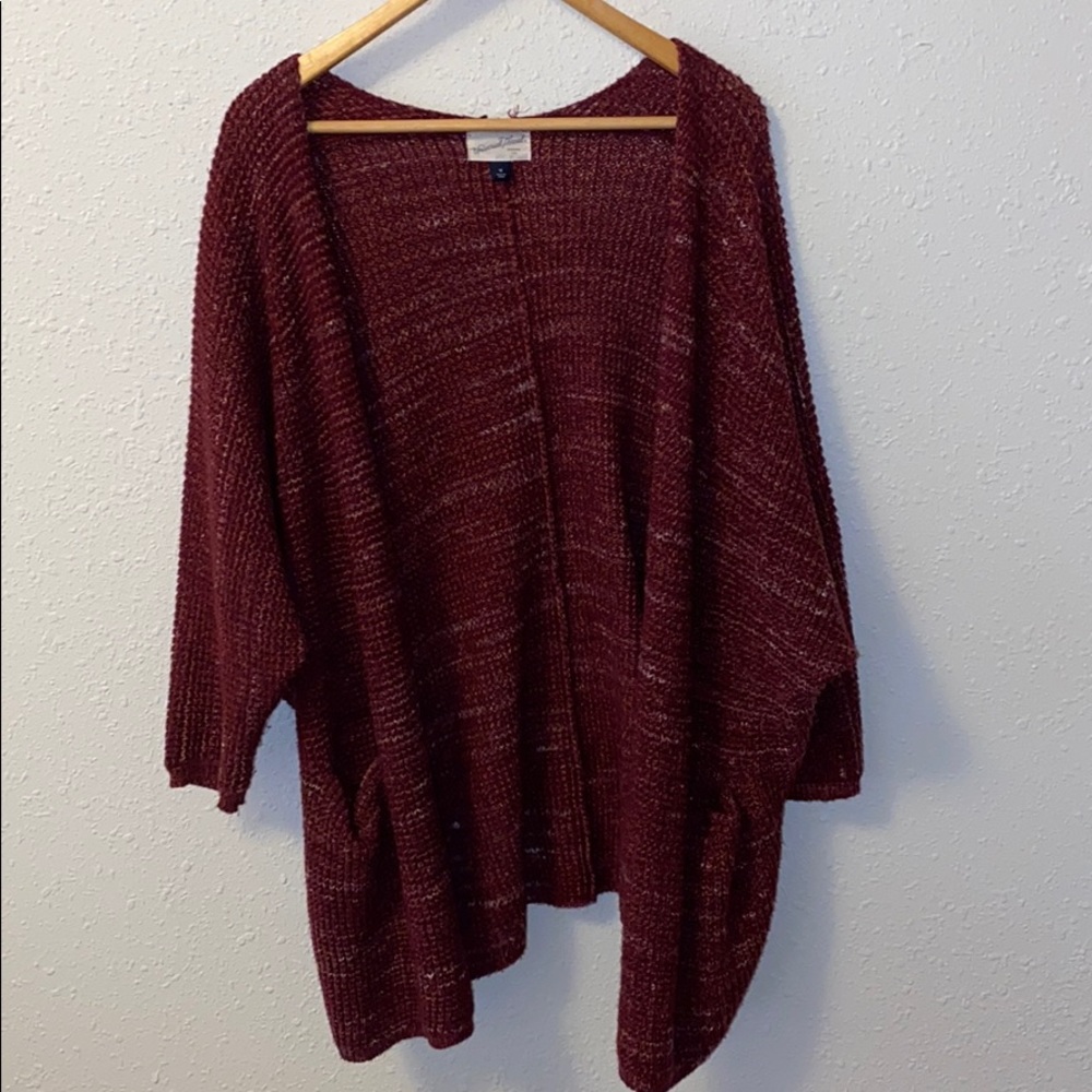 Red cardigan
